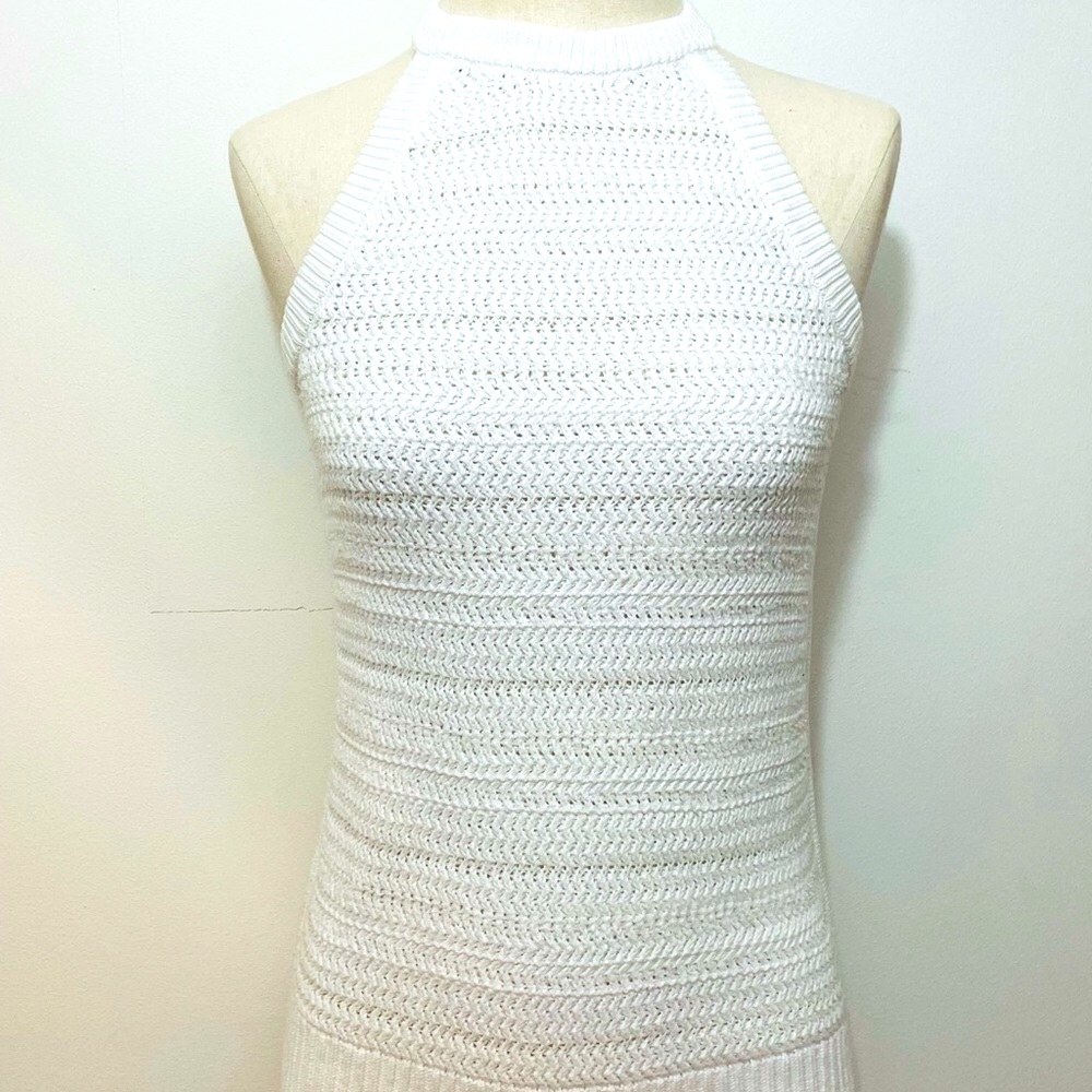 Gap Womens White‎ Crochet Knit Halter Neck Sleeveless Tank Top XS White - Picture 5 of 10